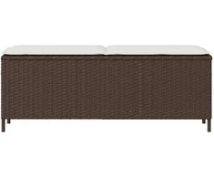 sodo suolas su pagalvėlė ruda 110x30x40,5 cm poliratanas