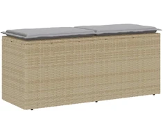 sodo suolas su pagalvėlė smėlio spalvos 110x40x44cm poliratanas