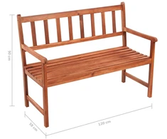 Sodo suoliukas su pagalvėle, 120cm, akacijos medienos masyvas