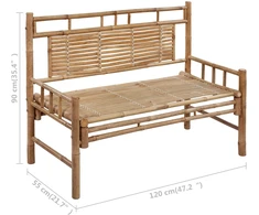 Sodo suoliukas su pagalvėle, 120cm, bambukas (41504+314947)