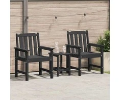 Sodo valgomoji kėdė 2 pcs Juoda 65,5 x 59 x 88 cm HDPE