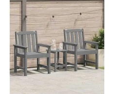 Sodo valgomoji kėdė 2 pcs Šviesiai pilka 65,5 x 59 x 88 cm HDPE