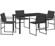 Sodo valgomojo komplektas 5 pcs Juoda 140 x 70 x 73 cm