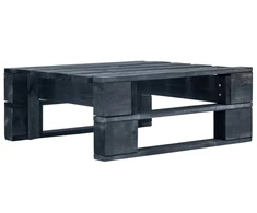 Sodo valgomojo stalas, juodas, 80x80x74cm, plienas ir stiklas