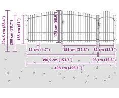 Sodo vartai su užraktu Woerden Pilka 100 x 400 cm Plienas