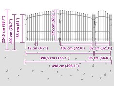 Sodo vartai su užraktu Woerden Pilka 150 x 400 cm Plienas