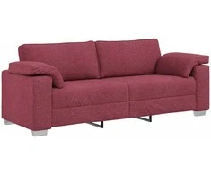 3-Vietis Sofa Vyno raudona 220 cm audinys