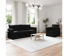 Sofa Sofos komplektas 2 pcs Juoda 196 x 82 x 85 cm Audinys