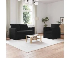 Sofa Sofos komplektas 2 pcs Juoda 136 x 82 x 85 cm Audinys