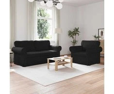 Sofa 2 pcs Juoda Metalas
