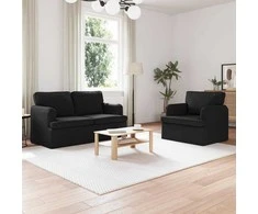 Sofa 2 pcs Juoda Metalas