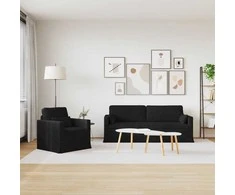 Sofa 2 pcs Juoda Metalas