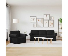 Sofa 2 pcs Juoda Metalas