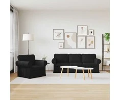 Sofa 2 pcs Juoda Metalas