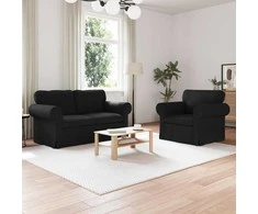 Sofa 2 pcs Juoda Metalas