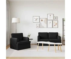 Sofa 2 pcs Juoda Metalas