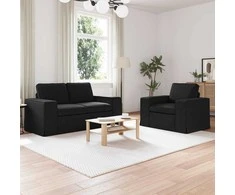 Sofa 2 pcs Juoda Metalas