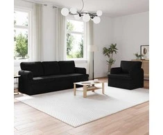 Sofa 2 pcs Juoda Metalas