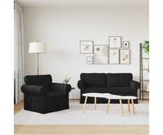 Sofa 2 pcs Juoda Metalas