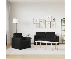 Sofa 2 pcs Juoda Metalas