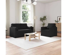 Sofa 2 pcs Juoda Metalas