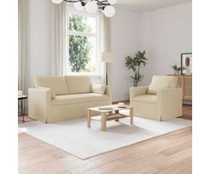Sofa 2 pcs Kreminė Metalas