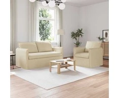 Sofa 2 pcs Kreminė Metalas