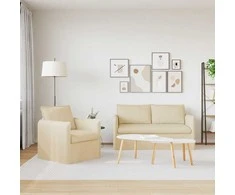 Sofa 2 pcs Kreminė Metalas