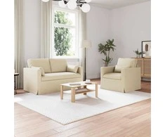 Sofa 2 pcs Kreminė Metalas