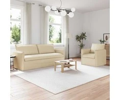 Sofa 2 pcs Kreminė Metalas