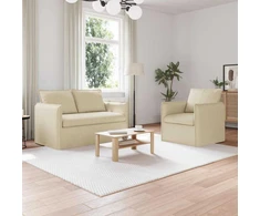Sofa 2 pcs Kreminė Metalas