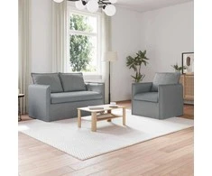 Sofa Sofos komplektas 2 pcs Šviesiai pilka 136 x 82 x 85 cm Audinys