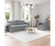 Sofa Sofos komplektas 2 pcs Šviesiai pilka 196 x 82 x 85 cm Audinys
