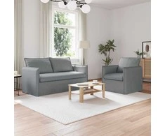 Sofa Sofos komplektas 2 pcs Šviesiai pilka 156 x 82 x 85 cm Audinys