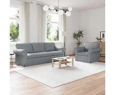 Sofa 2 pcs Šviesiai pilka Metalas