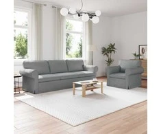 Sofa 2 pcs Šviesiai pilka Metalas