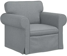 Sofa 2 pcs Šviesiai pilka Metalas