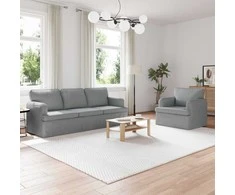 Sofa 2 pcs Šviesiai pilka Metalas