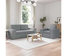 Sofa 2 pcs Šviesiai pilka Metalas