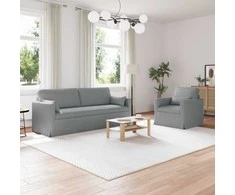 Sofa 2 pcs Šviesiai pilka Metalas