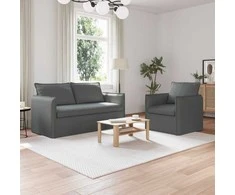 Sofa Sofos komplektas 2 pcs Tamsiai pilka 156 x 82 x 85 cm Audinys