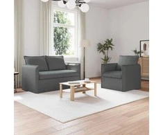 Sofa Sofos komplektas 2 pcs Tamsiai pilka 136 x 82 x 85 cm Audinys