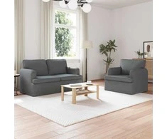 Sofa 2 pcs Tamsiai pilka Metalas