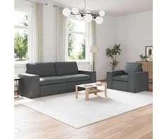 Sofa 2 pcs Tamsiai pilka Metalas