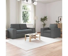 Sofa 2 pcs Tamsiai pilka Metalas