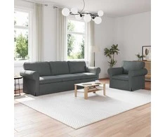 Sofa 2 pcs Tamsiai pilka Metalas