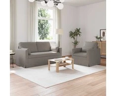 Sofa 2 pcs Taupe Metalas