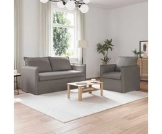 Sofa 2 pcs Taupe Metalas