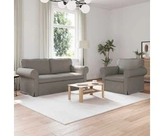 Sofa 2 pcs Taupe Metalas