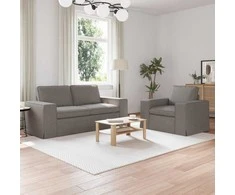 Sofa 2 pcs Taupe Metalas